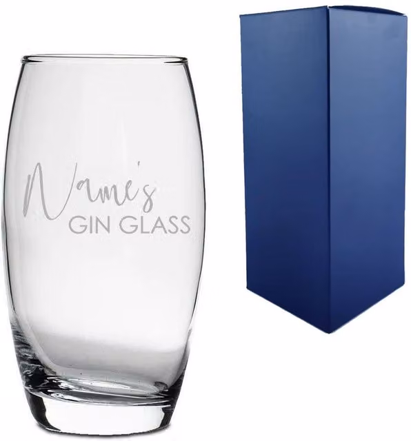 Uniqueful Personalised Engraved Tondo Hiball Gin Glass in Clear