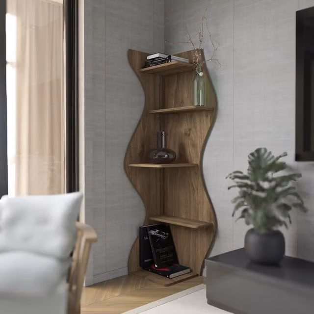 Decorotika Nila Modern Walnut Bookcase
