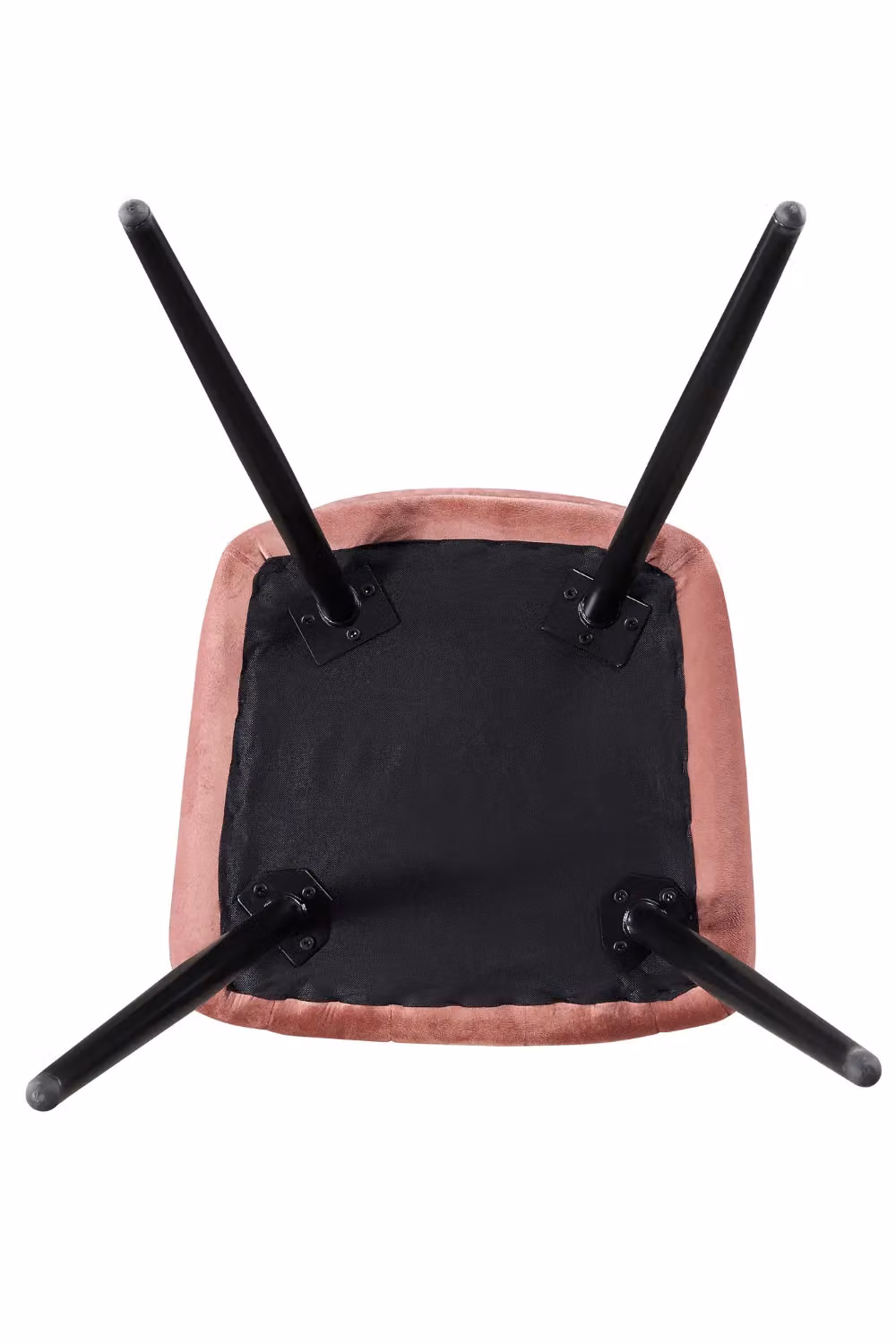 Life Interiors Camden Modern Velvet Dining Chair with Armrests and Black Metal Legs in Pink – 3