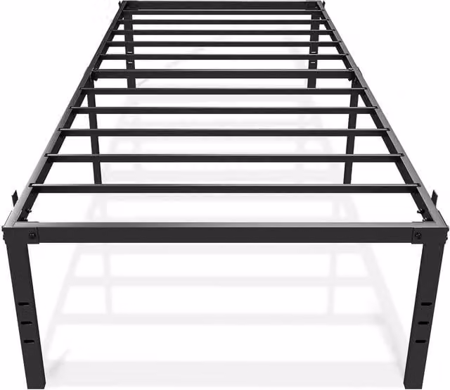 Crystals Modern Metal Bed Frame in Black, W/D/H: 120 x 200 cm