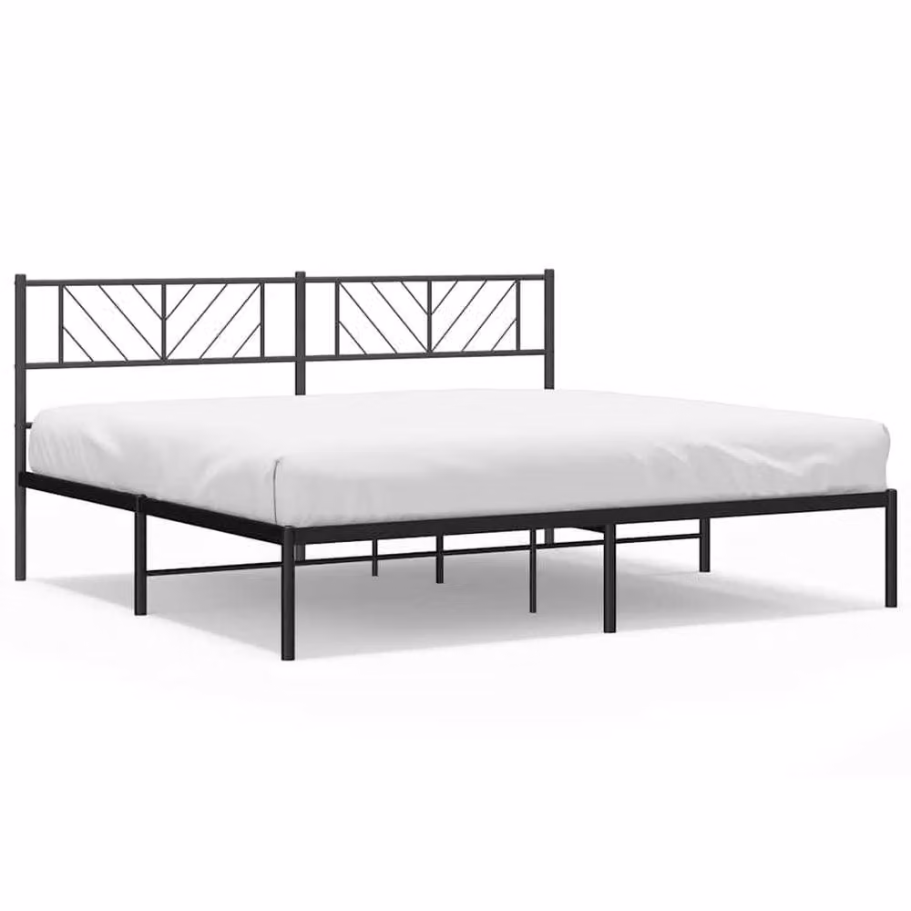 Berkfield Home Metal Bed Frame with Headboard in Black, W/D/H: 193 x 198 x 90 cm – 2