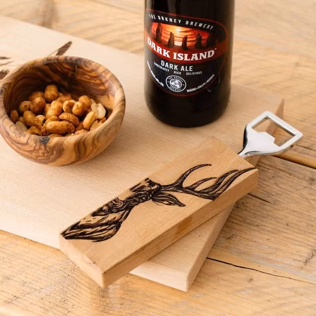 Selbrae House Scandi Stag Beech Wood Bottle Opener in Natural Brown – 1
