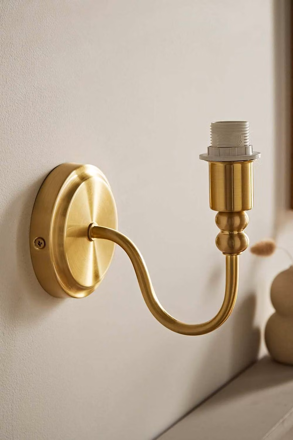 ValueLights Binky Pair of Rechargeable LED Wall Light Bases in Gold/Brass – 2