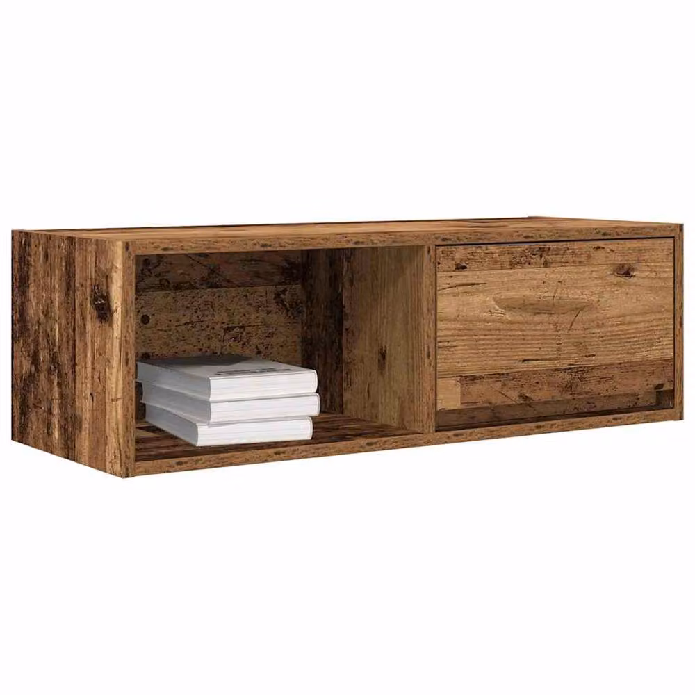 Berkfield Home Set of 2 Rustic Old Wood TV Cabinets in Brown, W/D/H: 80 x 31 x 25.5 cm – 3