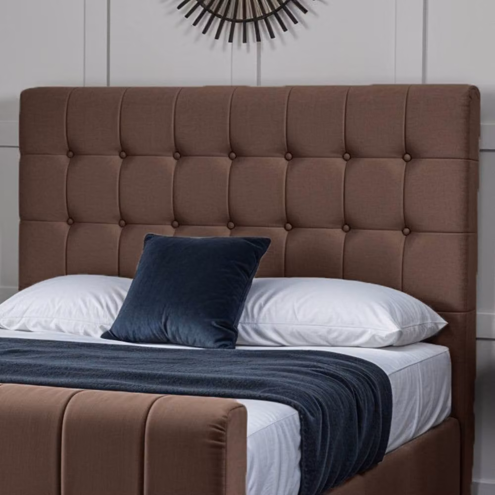 UK Bed Furniture Orlando Gas Lift Storage Upholstered Bed in Brown, W/D/H: 120 x 200 cm – 2