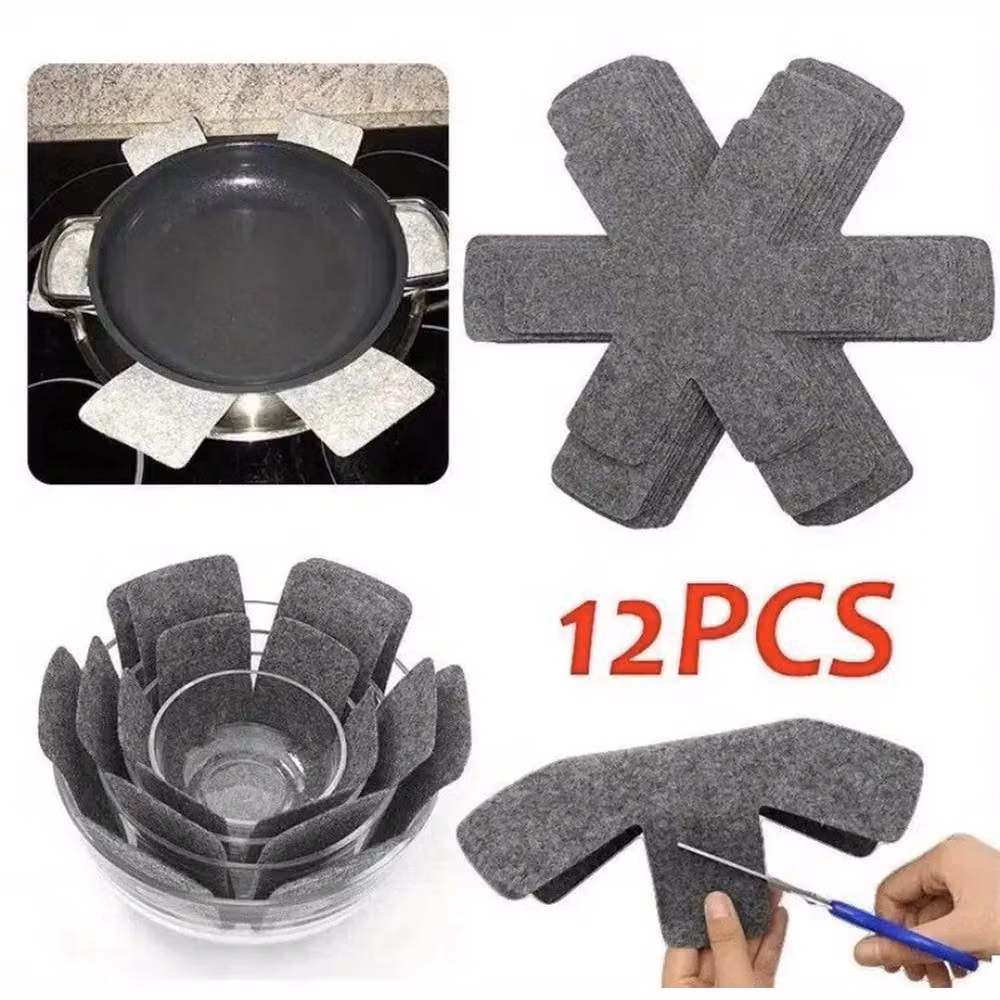 FLAVORA 12-Pack Non-Slip Pot Divider Separator Pads in Grey (0.6m2) – 3