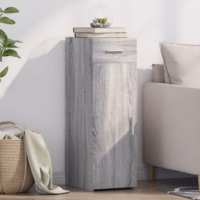 Berkfield Home Grey Sonoma Sideboard in Engineered Wood, W/D/H: 30 x 42.5 x 93 cm – 1