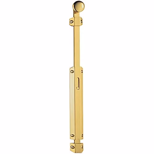 Loops Extended Surface Mounted Flat Door Bolt Lock in Polished Brass, W: 35.5 cm