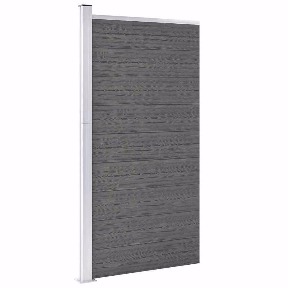 Berkfield Home WPC Fence Panel, Grey, W: 95 cm, H: 186 cm – 2