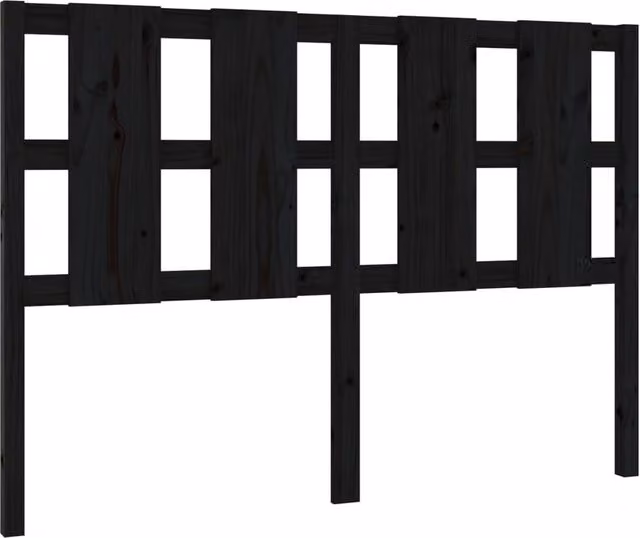 Berkfield Home Rustic Solid Pine Bed Headboard, Black, W: 145.5 cm, D: 4 cm, H: 100 cm