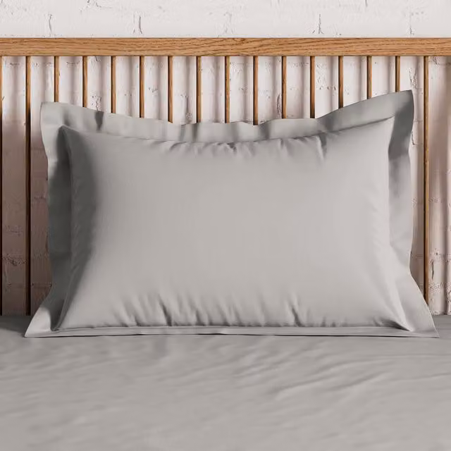 Bedeck Pair of Silver 500 Thread Count Plain Dye Cotton Oxford Pillowcases