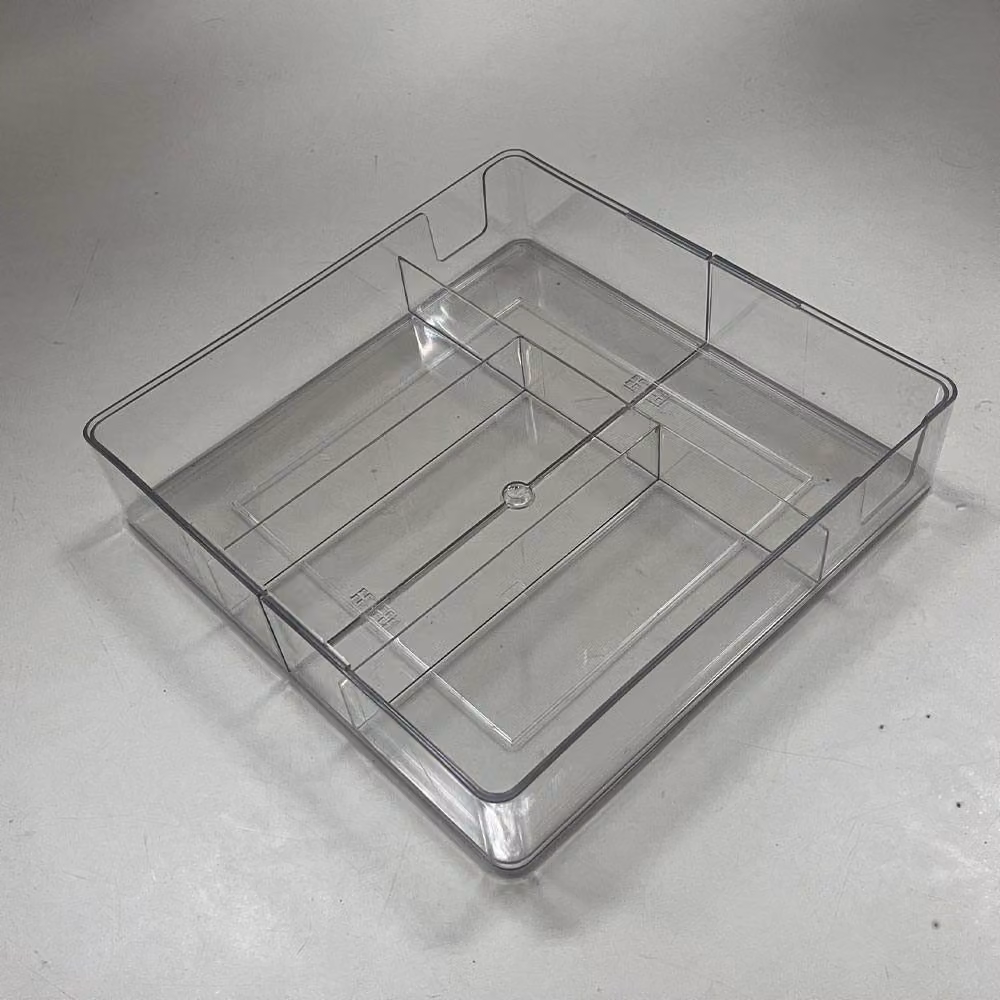 Living and Home Transparent 6-Compartment Adjustable Acrylic Cutlery Tray Organiser – 2