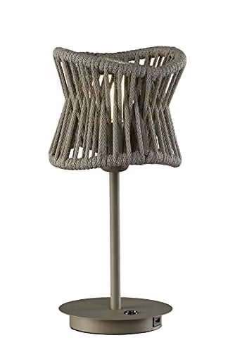 Netlighting Polinesia Rattan Table Lamp, Beige, H 39 cm x W 19 cm x D 18 cm, E27