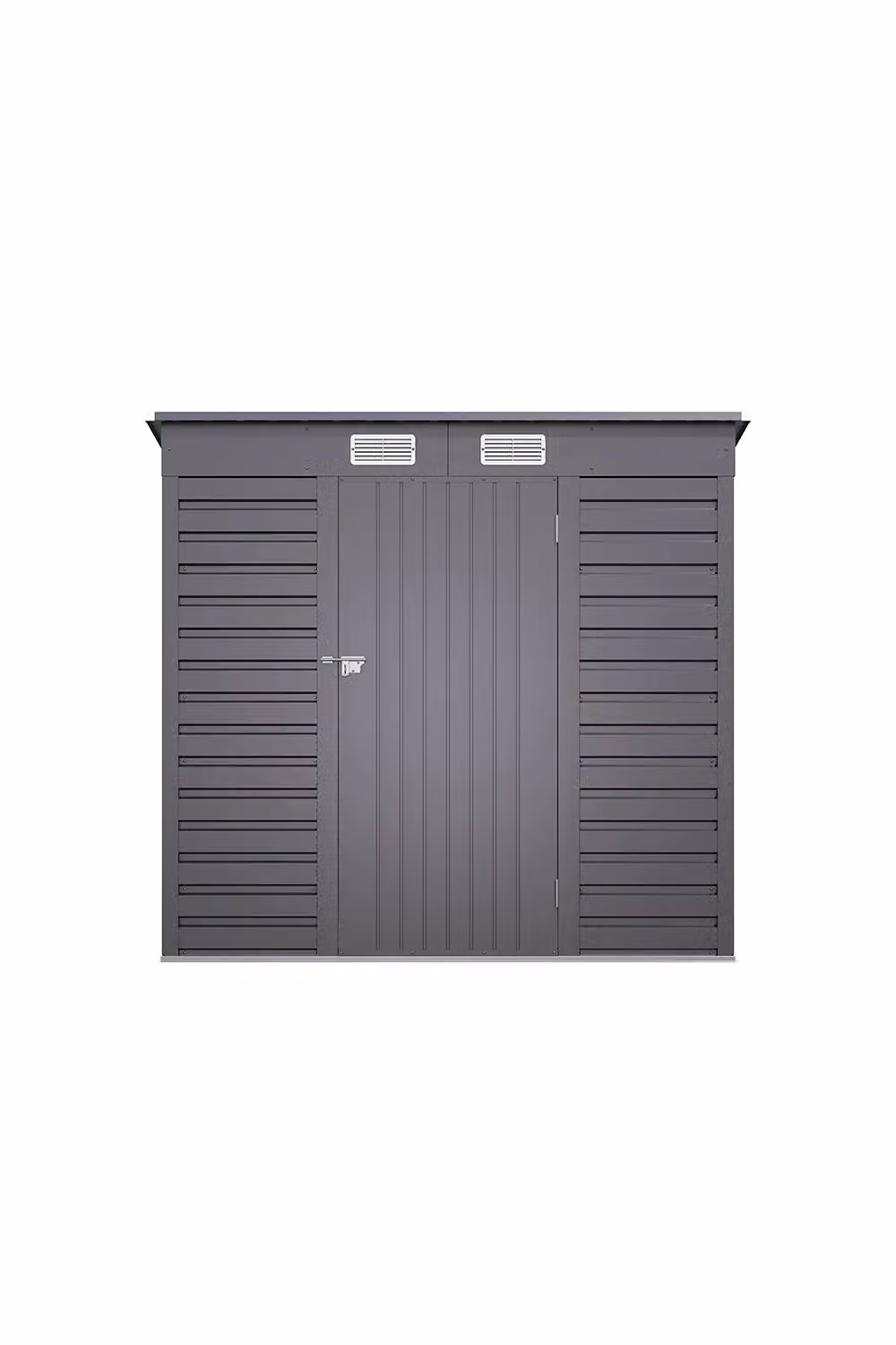 Living and Home Grey Galvanised Steel Pent Garden Storage Shed with Side Vent, W/D/H: 183.5 x 130.2 x 188.6 cm – 3