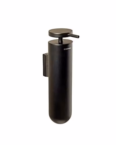 COSMIC Wall Mounted Stainless Steel Soap Dispenser with Pump, Black, 185ml