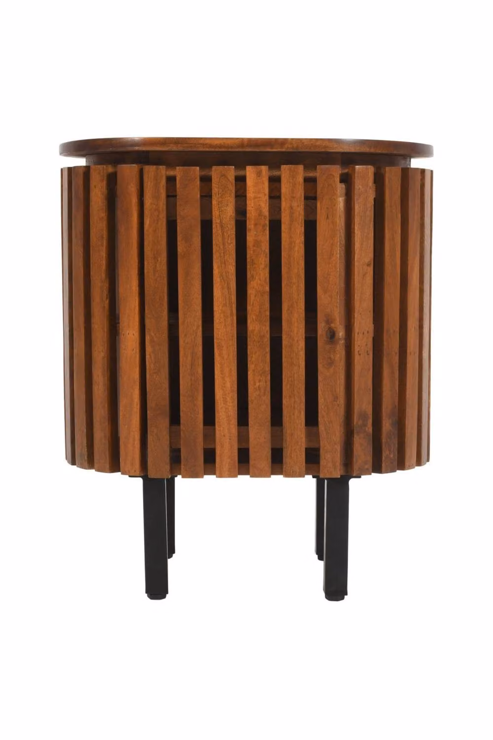 IH Design Tackley Mango Wood 2 Tier Bedside Table with Door in Brown – 2