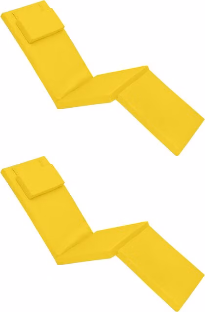 Gardenista Yellow Rectangular Outdoor Sun Lounger and Steamer Chair Cushion Set of 2