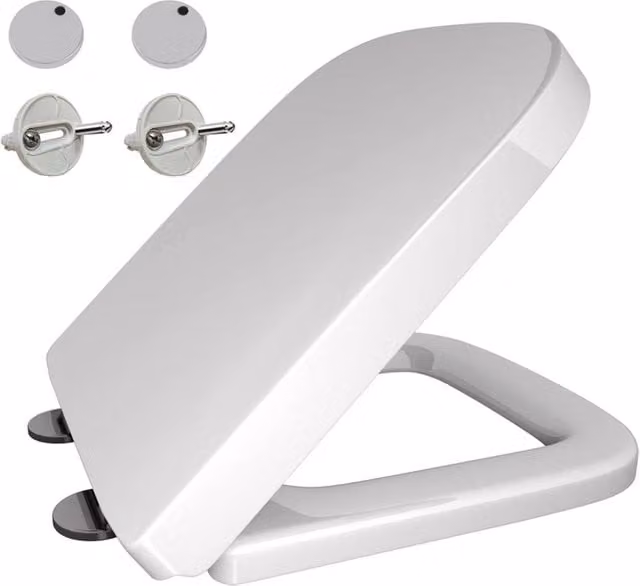 SPETLEK Square Ceramic Toilet Seat in White – 1