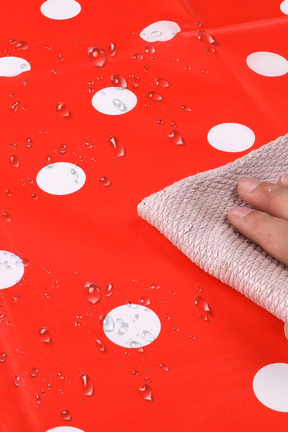 Neel Blue Red Polka Dot PVC Rectangular Tablecloth, W: 137 cm, L: 274 cm – 3