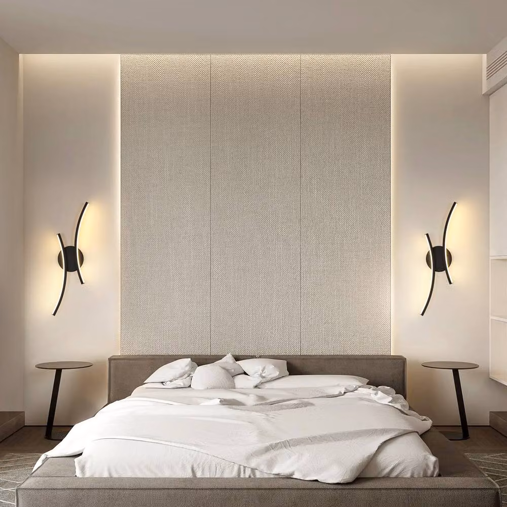 COMELY Black Curved LED Indoor Wall Lights with Warm White 3000K Acrylic and Metal Finish – 2