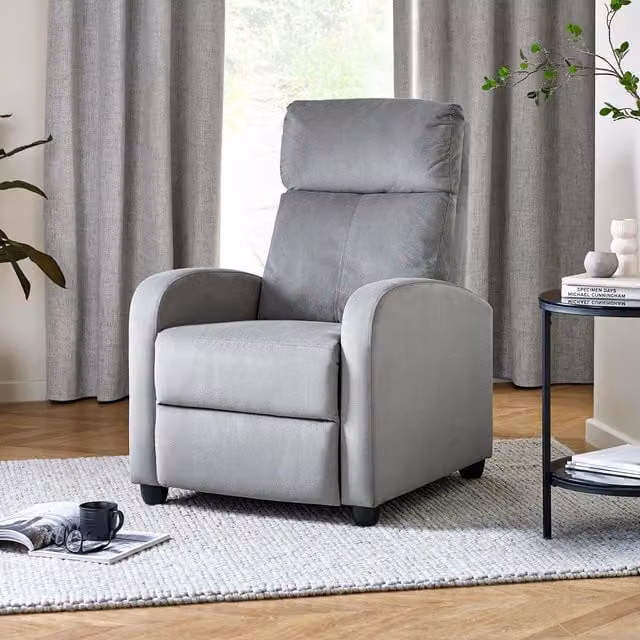 Julian Bowen Vivo Reclining Arm Chair in Grey Fabric