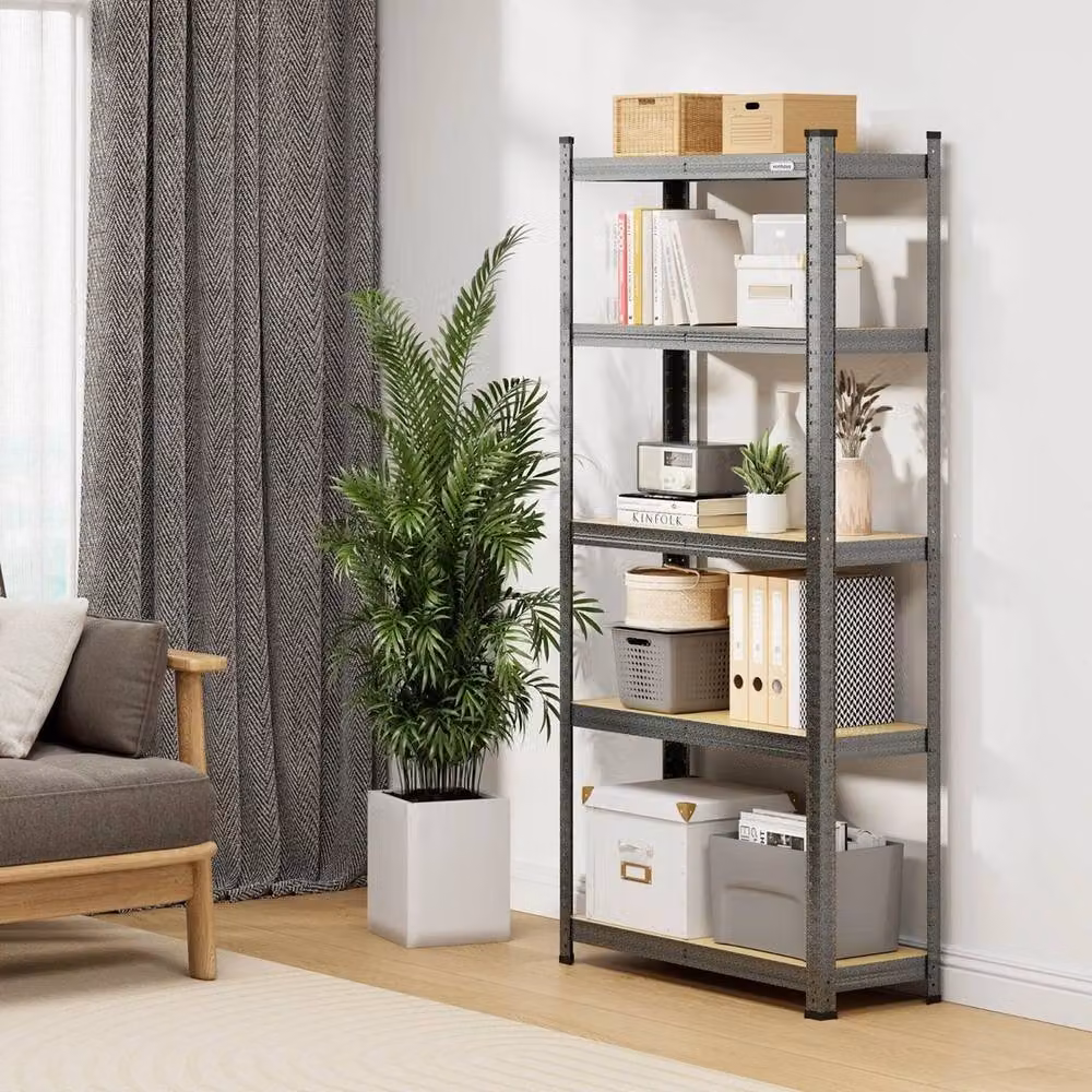 VonHaus Nestlune 5-Tier Heavy Duty Garage Shelving Unit, Grey, W/D/H: 100 x 52 x 150 cm – 4