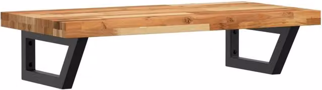 Berkfield Home Wall Mounted Basin Shelf in Brown Acacia Wood and Steel