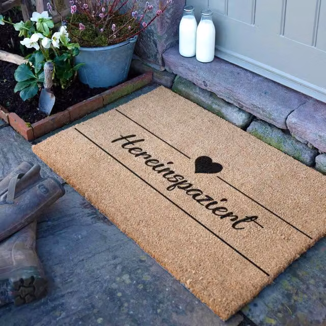 Artsy Mats Hereinspaziert Country Coir Doormat in Grey and Brown, W: 90 cm, D: 60 cm