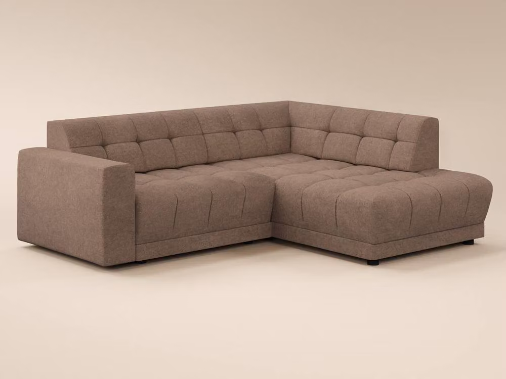 Solace+Co Asta 3 Seater Right Corner Sofa in Brown Fabric – 3