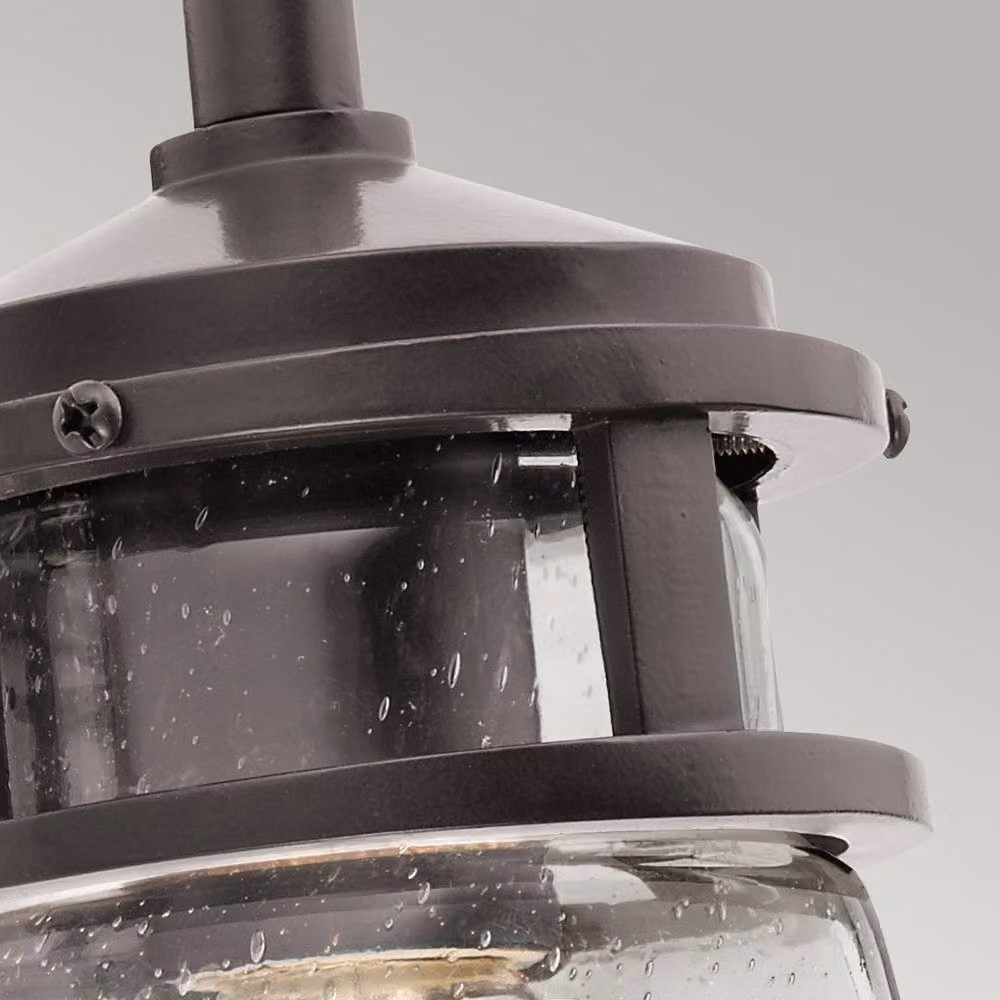 Netlighting Lyndon Small Outdoor Wall Lantern Light in Architectural Bronze and Brown with Transparent Glass, IP44, E27 – 3