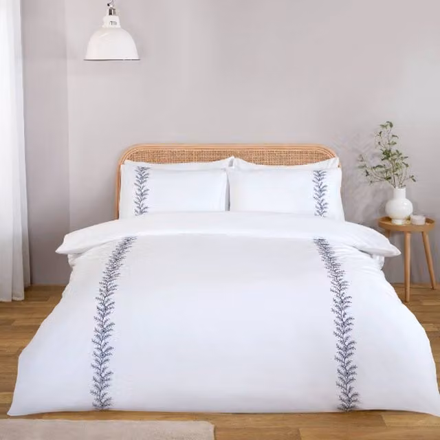 Rapport Home Ellie Floral Polycotton Duvet Cover and Pillowcase Set, White and Multicolour, W/D/H: 200 x 200 x 50 cm