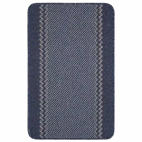 THE RUGS Machine Washable Modern Bordered Area Rug, Blue, W: 150 cm, D: 100 cm – 1