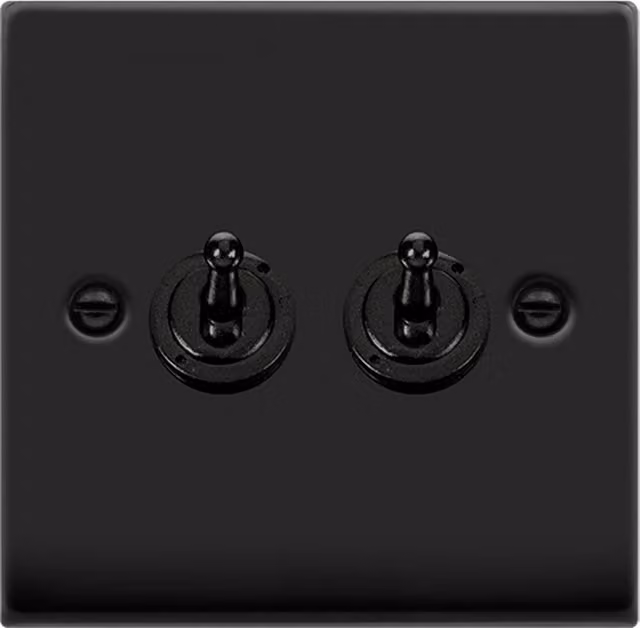 SE HOME Vintage Two Way Toggle Light Switch, Black