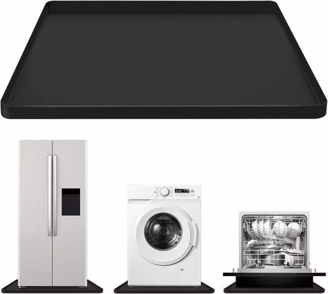 Ventryn Non-Slip Waterproof Silicone Washing Machine Top Protector Mat in Grey and Black – 1