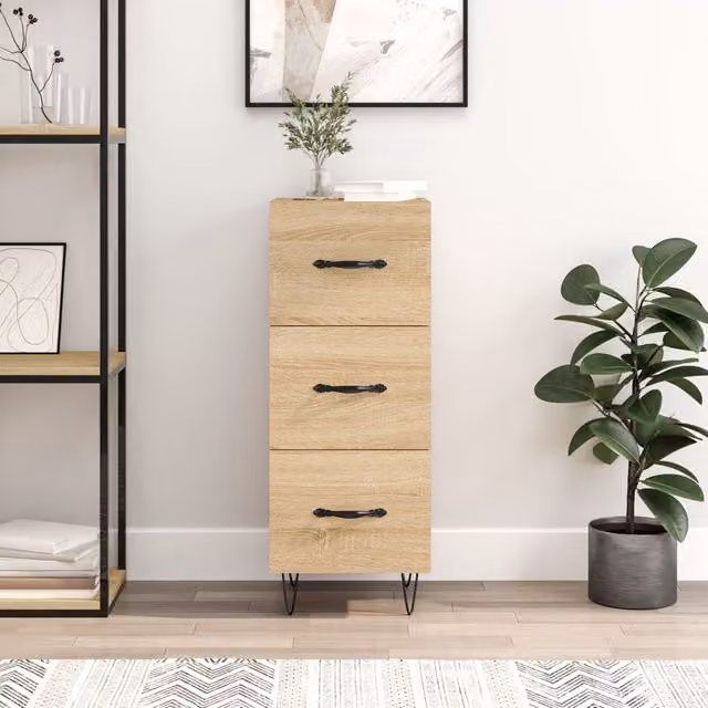 Berkfield Home Sonoma Oak Sideboard in Brown, W/D/H: 34.5 x 34.5 x 90 cm – 1