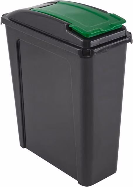Nordara 25L Slimline Garden Kitchen Waste Bin with Flip Lid in Black – 1