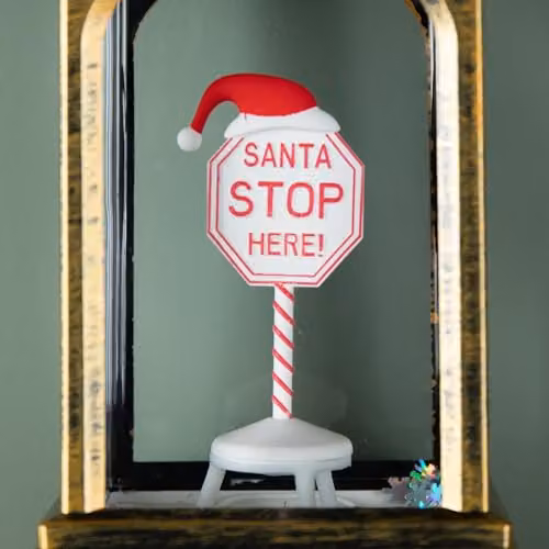 Samuel Alexander Striped Glass Christmas Tabletop Ornament in Bronze and Silver, H 21 cm, W 9 cm, D 9 cm – 2