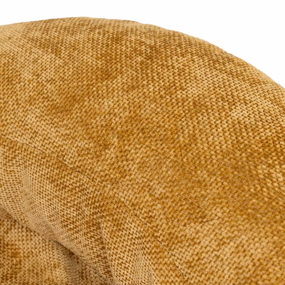 ICON Orb Accent Chair and Milano Round Footstool in Gold Chenille Fabric – 5