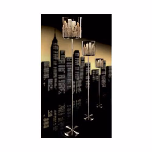 mysmartbuy New York Skyline Design Floor Lamp in Chrome and Stainless Steel, H136 x 20 cm Diameter – 3