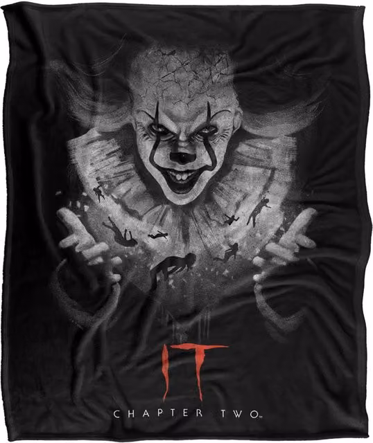 LOGOVISION It Chapter 2 Pennywise In The Dark Super Soft Silky Touch Fleece Throw Blanket, Multicolour, W: 152 cm, D: 127 cm – 6