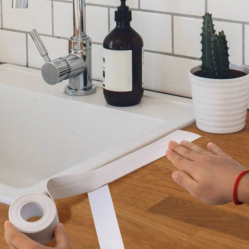 FLAVORA 3 Pack Waterproof Self-Adhesive Silicone Sealing Tape for Bath and Kitchen in White, W/D/H: 22 mm x 3.2 m x 5.2 m – 2