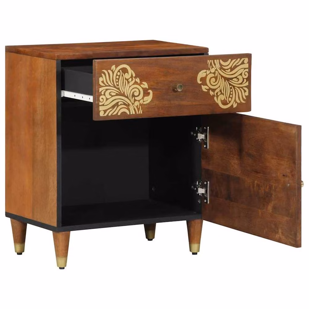 Berkfield Home Acacia Wood Bedside Table, Honey Brown, W/D/H: 50 x 33 x 60 cm – 3