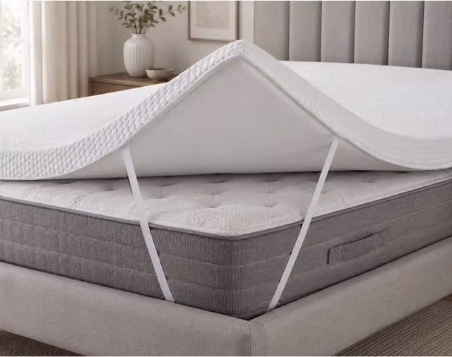 Save On Goods UK White King Size 5cm Foam Mattress Topper with Breathable Washable Cover