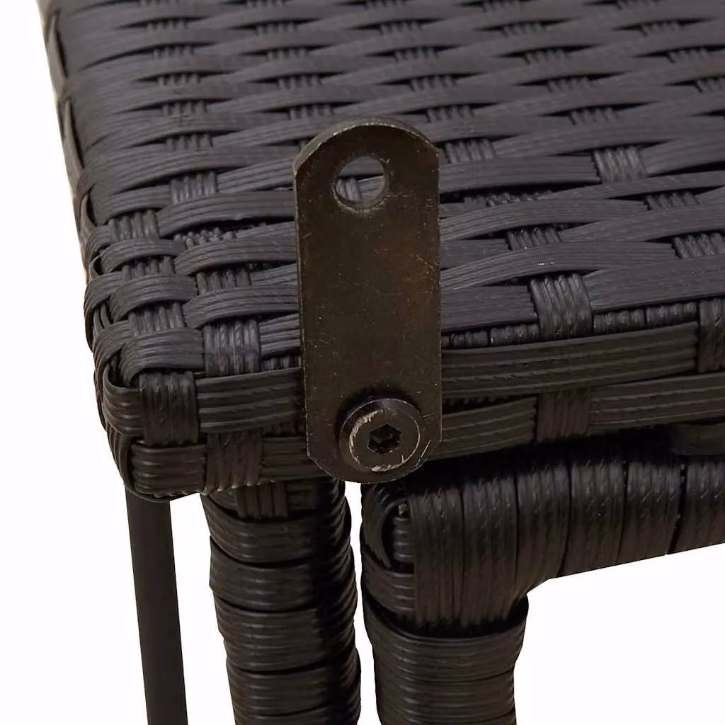 Berkfield Home Folding Garden Table in Black Poly Rattan, W/D/H: 90 x 51 x 75 cm – 5