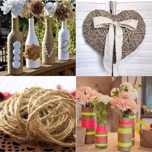 MantraRaj Brown Jute Twine Hemp String Rope for Gardening and Crafts, Pack of 3 (40m each) – 4