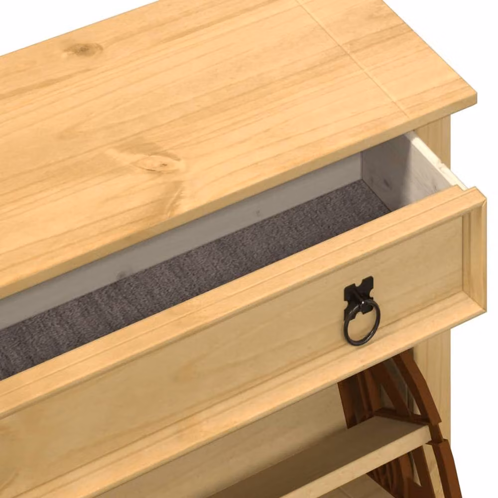 Berkfield Home Corona Shoe Cabinet in Tan Solid Waxed Pine, W/D/H: 99 x 32 x 138 cm – 2