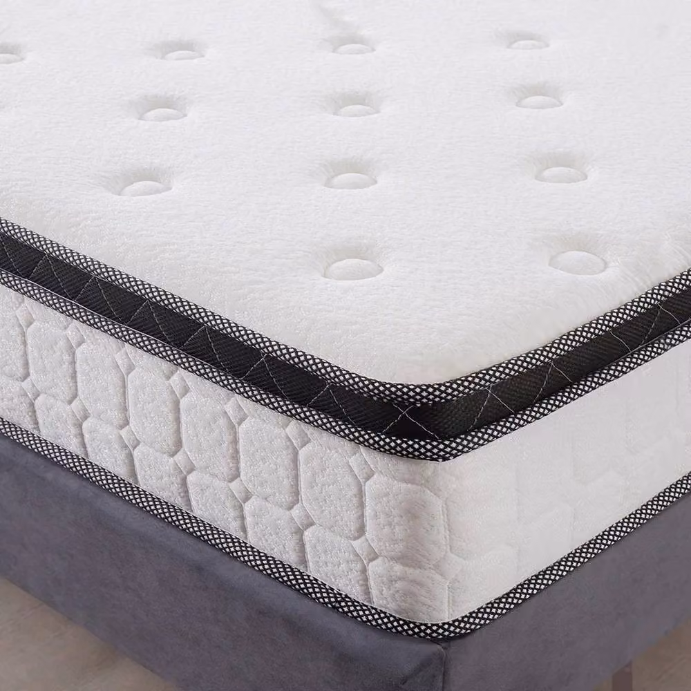 Rolipo Double Hybrid Pocket Sprung Mattress, White, W/D/H: 140 x 200 x 26 cm – 2