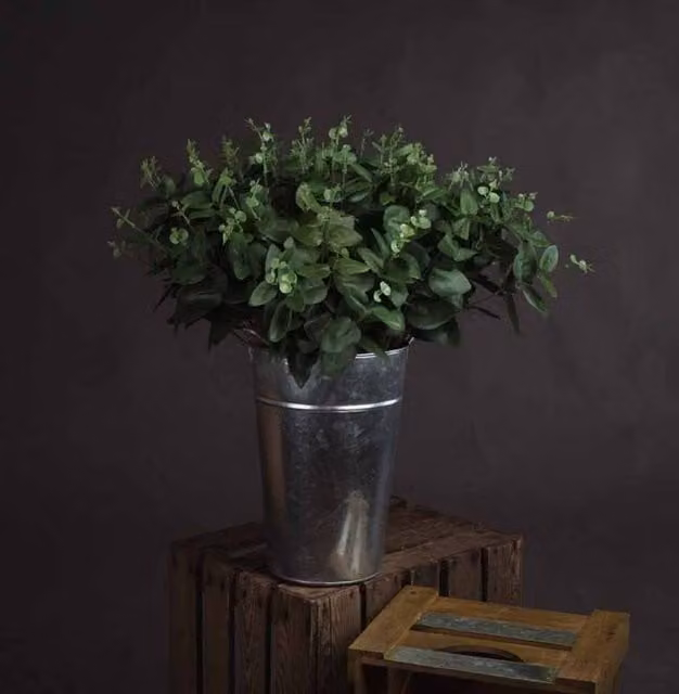 Lemon Pavilion Cineraria Eucalyptus Artificial Plant Spray, Green, W20 x D1 x H62 cm