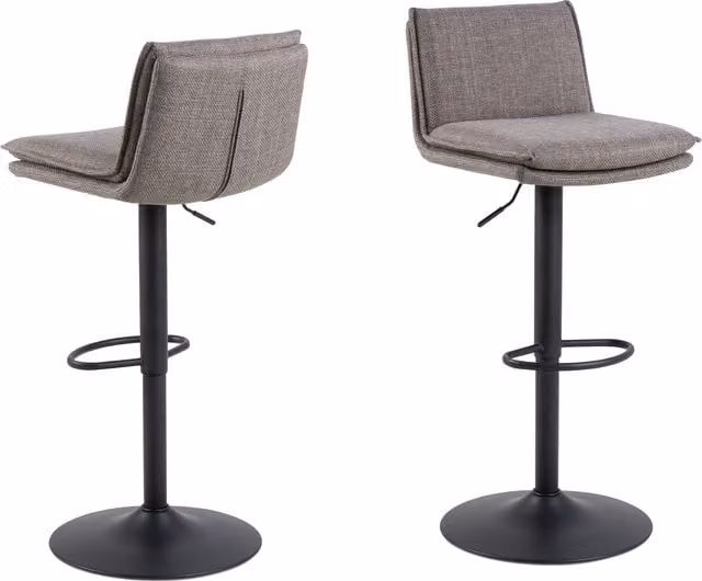 Furniture To Go Flynn Swivel Bar Stool with Height Adjustable Function in Light Grey-Brown
