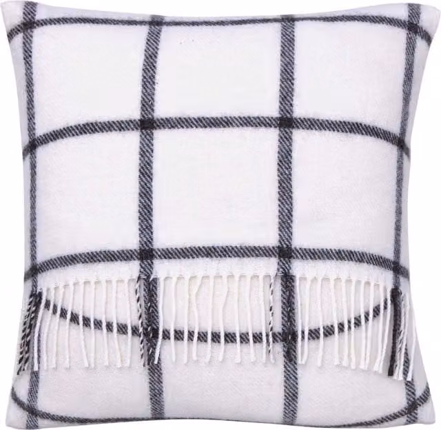 Murmur Beau Wool Cushion, Grey and White, W/D/H: 45 x 45 x 45 cm